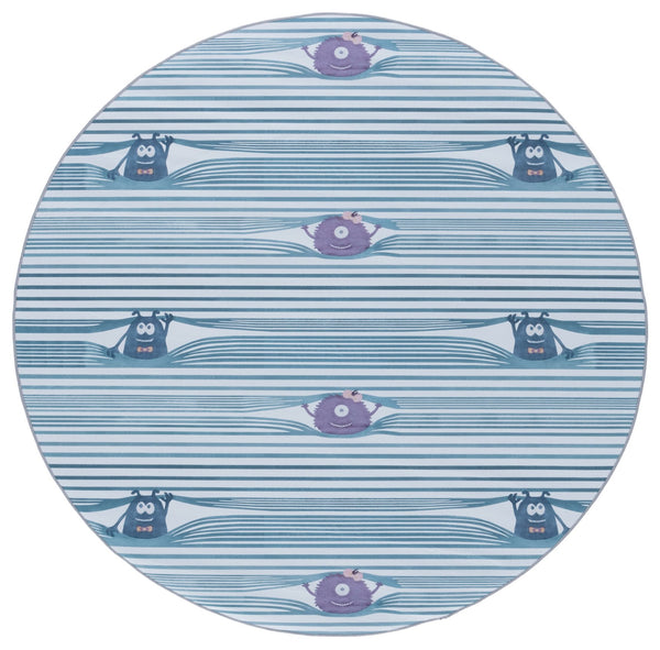 Safavieh Tacoma Kids Area Rug - Plush 5x8 Rectangle In Elegant Gray And Blue, Soft, Washable & Slip Resistant Grey ,Blue Polyester Pile Tck166f-3