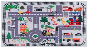 Safavieh Tacoma Kids Area Rug - Charming Ivory And Grey Design, Durable, Washable, And Slip-resistant Ivory ,Grey Polyester Pile Tck167a-5sq