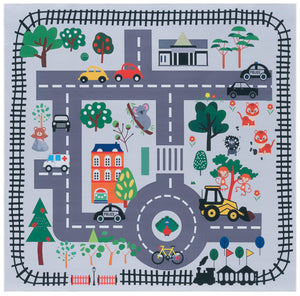 Safavieh Tacoma Kids Area Rug - Charming Ivory And Grey Design, Durable, Washable, And Slip-resistant Ivory ,Grey Polyester Pile Tck167a-5sq