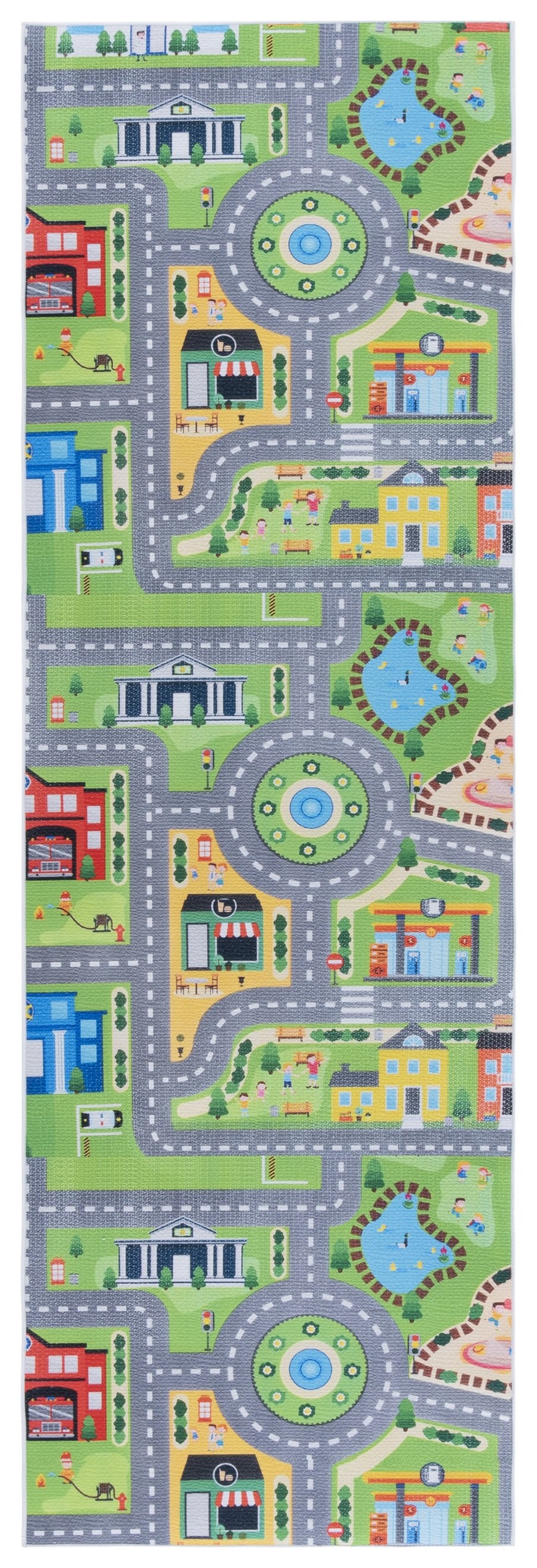 Safavieh Tacoma Kids Area Rug - Stylish Grey And Green Decorative Piece For Playrooms And High-traffic Spaces Grey ,Green Polyester Pile Tck169f-5