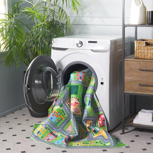 Safavieh Tacoma Kids Area Rug - Stylish Grey And Green Decorative Piece For Playrooms And High-traffic Spaces Grey ,Green Polyester Pile Tck169f-5