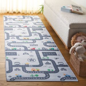 Safavieh Tacoma Kids Area Rug - Charming Ivory And Grey Design For A Cozy And Safe Playroom Environment Ivory ,Grey Polyester Pile Tck171a-5sq