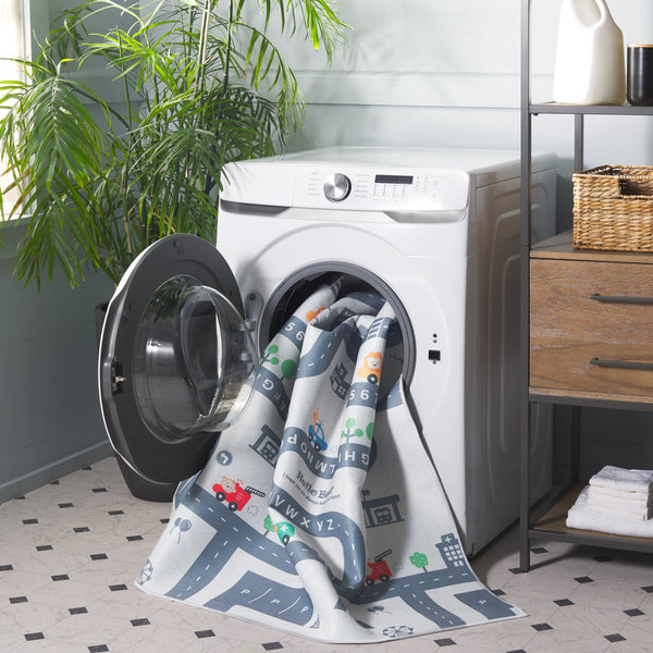 Safavieh Tacoma Kids Area Rug - Charming Ivory And Grey Design For A Cozy And Safe Playroom Environment Ivory ,Grey Polyester Pile Tck171a-5sq