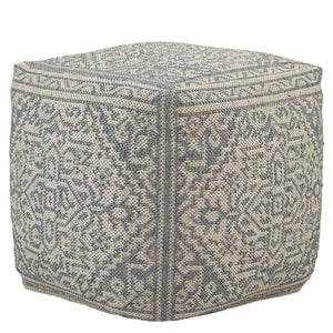Jaipur Living Jaipur Living Harlowe Woven Medallion Pouf Bohemian Indoor Outdoor Polypropylene Cube POF100482