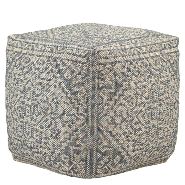 Jaipur Living Jaipur Living Harlowe Woven Medallion Pouf Bohemian Indoor Outdoor Polypropylene Cube POF100482
