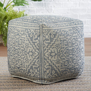 Jaipur Living Jaipur Living Harlowe Woven Medallion Pouf Bohemian Indoor Outdoor Polypropylene Cube POF100482