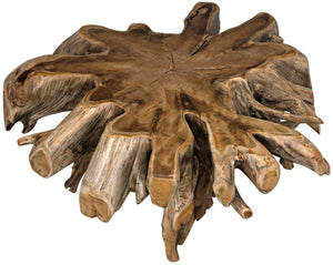 Noir Teak Root Coffee Table - Hand-Carved Organic Artistry with Unique Grain for Modern Rustic Interiors TEAK101