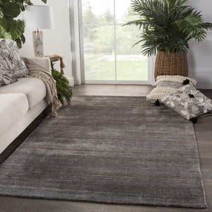 Jaipur Living Jaipur Living Handwoven Wool Viscose Geometric Area Rug Charcoal Blue Transitional 8' x 10' RUG142809