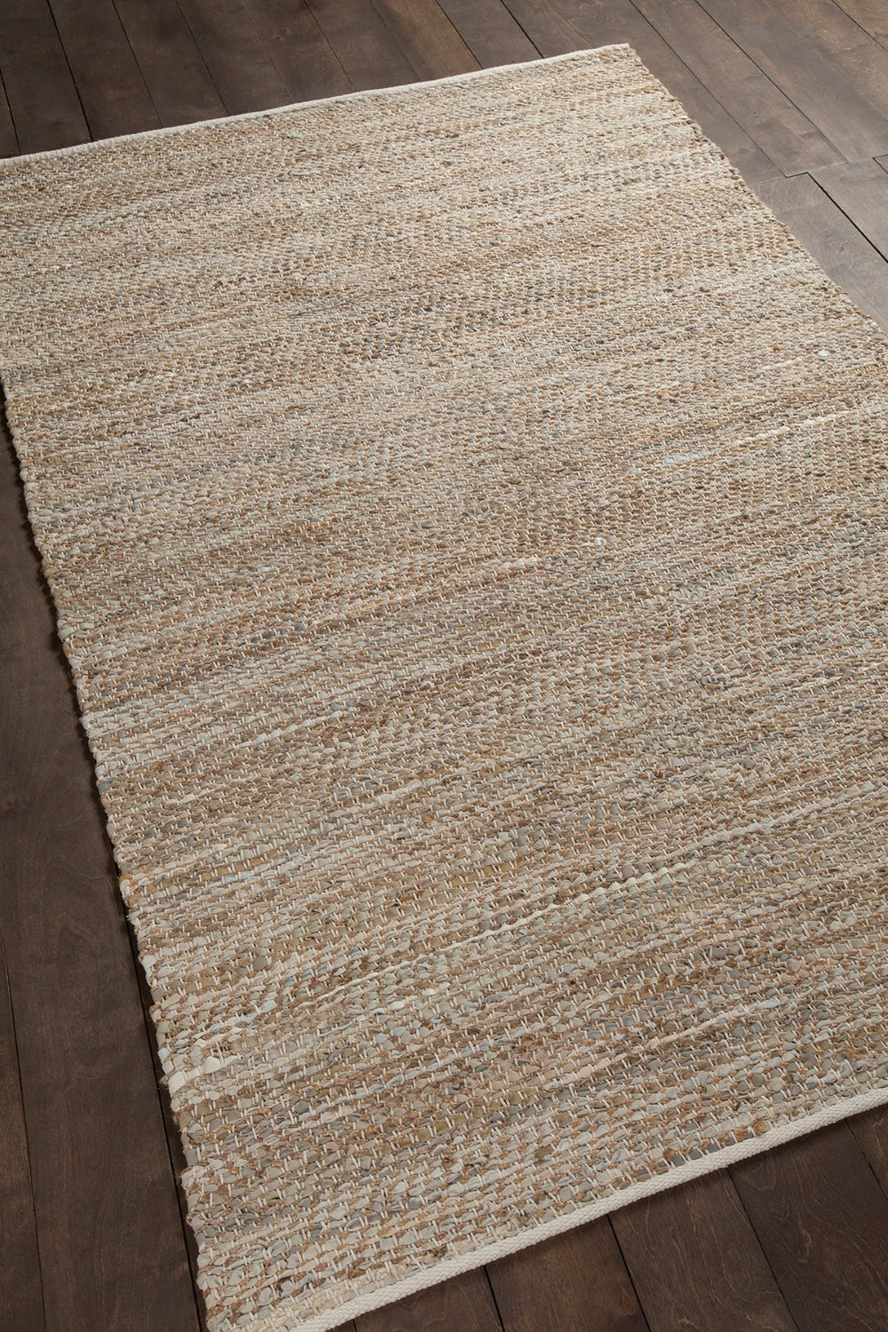 Chandra Rugs Hand-woven Contemporary Rug - Unique Jute & Leather Design For Chic Modern Living Spaces, Handmade Artistry Beige Jute,Leather,Cotton Ten37600-576