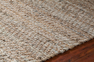 Chandra Rugs Hand-woven Contemporary Rug - Unique Jute & Leather Design For Chic Modern Living Spaces, Handmade Artistry Beige Jute,Leather,Cotton Ten37600-576