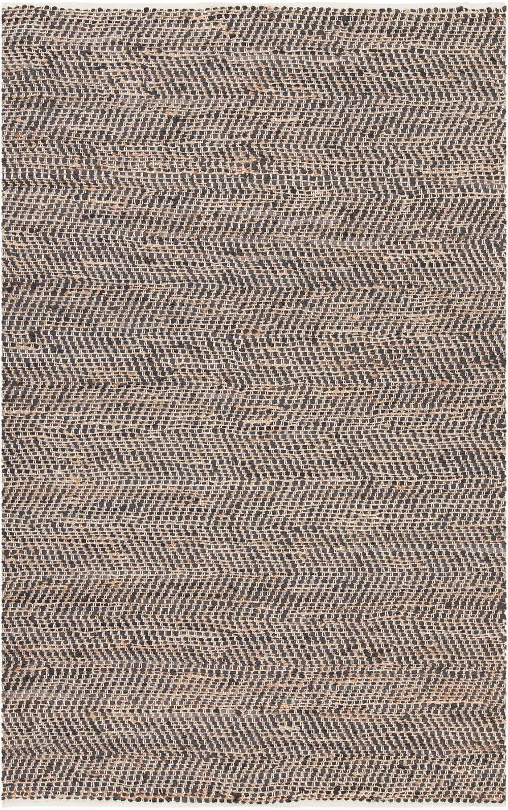 Chandra Rugs Hand-woven Contemporary Rug - Unique Handmade Jute & Leather Design For Stylish, Sustainable Spaces Black Jute,Leather,Cotton Ten37601-576