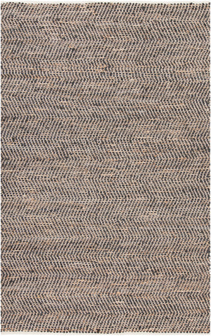 Chandra Rugs Hand-woven Contemporary Rug - Unique Handmade Jute & Leather Design For Stylish, Sustainable Spaces Black Jute,Leather,Cotton Ten37601-576