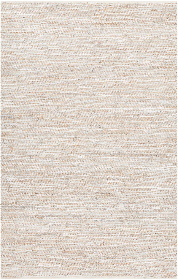 Chandra Rugs Hand-woven Contemporary Rug: Luxurious Jute & Leather Blend For Timeless Style & Comfort In Any Space Silver Jute,Leather,Cotton Ten37602-576