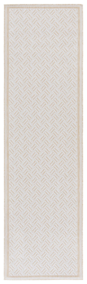 Safavieh Terrace Durable Beige Ivory Indoor/Outdoor Rug — Low-Profile Herringbone, Uv-Stable, Easy-Care Foundation 5'-3" x 7'-6" TER800B-5