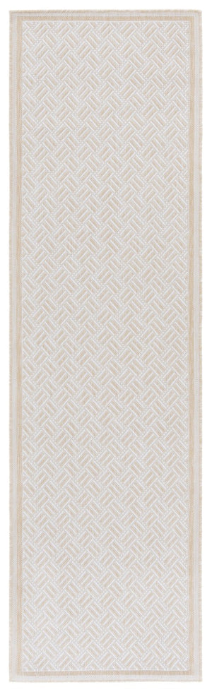 Safavieh Terrace Geometric Runner Rug Power Loomed Polypropylene for Hallways and Entryways Beige 2'-3" x 8'-0" TER800B-28