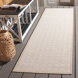 Safavieh Terrace Geometric Runner Rug Power Loomed Polypropylene for Hallways and Entryways Beige 2'-3" x 8'-0" TER800B-28