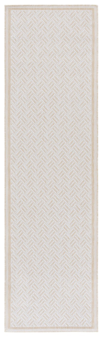 Safavieh Terrace Geometric Runner Rug Power Loomed Polypropylene for Hallways and Entryways Beige 2'-3" x 8'-0" TER800B-28