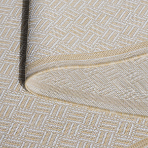 Safavieh Terrace Durable Beige Ivory Indoor/Outdoor Rug — Low-Profile Herringbone, Uv-Stable, Easy-Care Foundation 5'-3" x 7'-6" TER800B-5