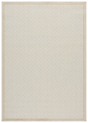 Safavieh Terrace Durable Beige Ivory Indoor/Outdoor Rug — Low-Profile Herringbone, Uv-Stable, Easy-Care Foundation 5'-3" x 7'-6" TER800B-5
