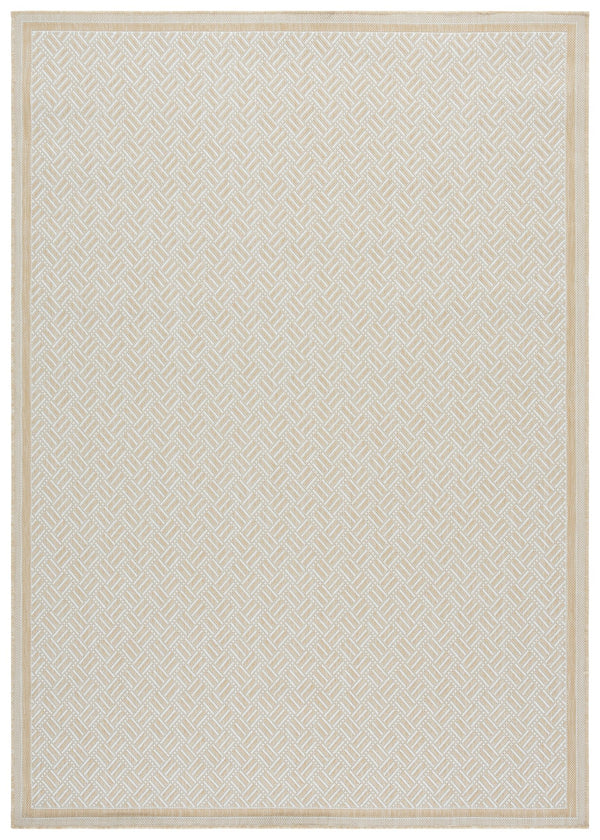 Safavieh Terrace Durable Beige Ivory Indoor/Outdoor Rug — Low-Profile Herringbone, Uv-Stable, Easy-Care Foundation 5'-3" x 7'-6" TER800B-5