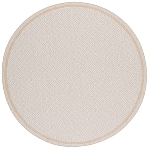 Safavieh Terrace Geometric Runner Rug Power Loomed Polypropylene for Hallways and Entryways Beige 6'-7" x 6'-7" Round TER800B-7R