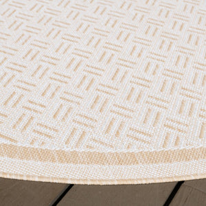 Safavieh Terrace Geometric Runner Rug Power Loomed Polypropylene for Hallways and Entryways Beige 6'-7" x 6'-7" Round TER800B-7R