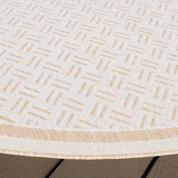 Safavieh Terrace Geometric Runner Rug Power Loomed Polypropylene for Hallways and Entryways Beige 6'-7" x 6'-7" Round TER800B-7R