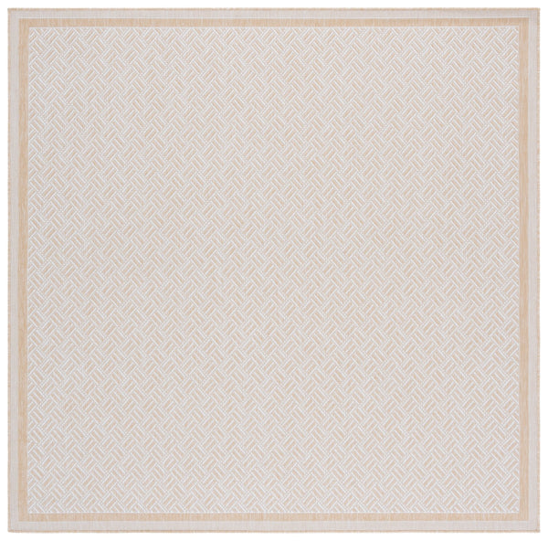Safavieh Terrace Durable Beige Ivory Indoor/Outdoor Rug — Low-Profile Herringbone, Uv-Stable, Easy-Care Foundation 5'-3" x 7'-6" TER800B-5