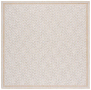 Safavieh Terrace Geometric Runner Rug Power Loomed Polypropylene for Hallways and Entryways Beige 6'-7" x 6'-7" Square TER800B-7SQ