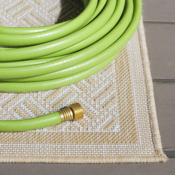 Safavieh Terrace Geometric Runner Rug Power Loomed Polypropylene for Hallways and Entryways Beige 6'-7" x 6'-7" Square TER800B-7SQ