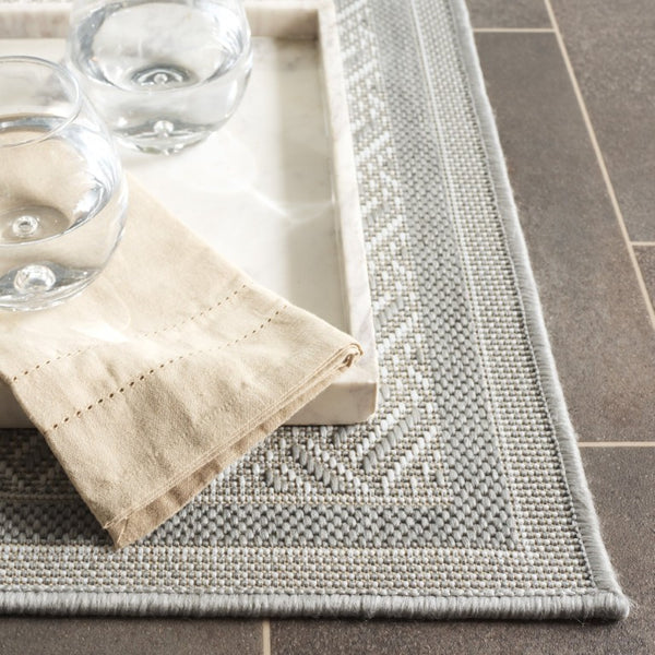 Safavieh Terrace Geometric Runner Rug Power Loomed Polypropylene for Hallways and Entryways Gray 2'-3" x 8'-0" TER800F-28