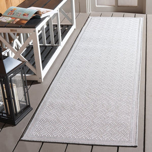 Safavieh Terrace Geometric Runner Rug Power Loomed Polypropylene for Hallways and Entryways Gray 2'-3" x 8'-0" TER800F-28