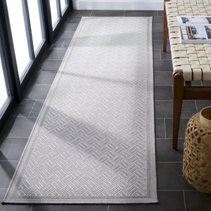 Safavieh Terrace Geometric Runner Rug Power Loomed Polypropylene for Hallways and Entryways Gray 2'-3" x 8'-0" TER800F-28