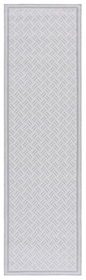 Safavieh Terrace Geometric Runner Rug Power Loomed Polypropylene for Hallways and Entryways Gray 2'-3" x 8'-0" TER800F-28