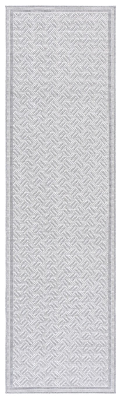 Safavieh Terrace Geometric Runner Rug Power Loomed Polypropylene for Hallways and Entryways Gray 2'-3" x 8'-0" TER800F-28