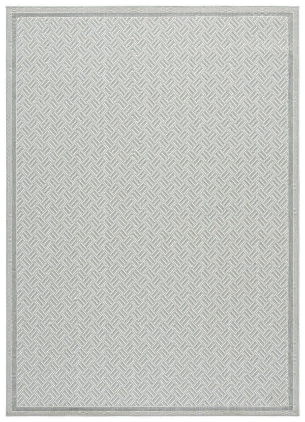 Safavieh Terrace Grey Ivory Herringbone Area Rug — Low-Profile Power-Loomed Polypropylene, Durable Outdoor Elegance 4'-0" x 6'-0" TER800F-4