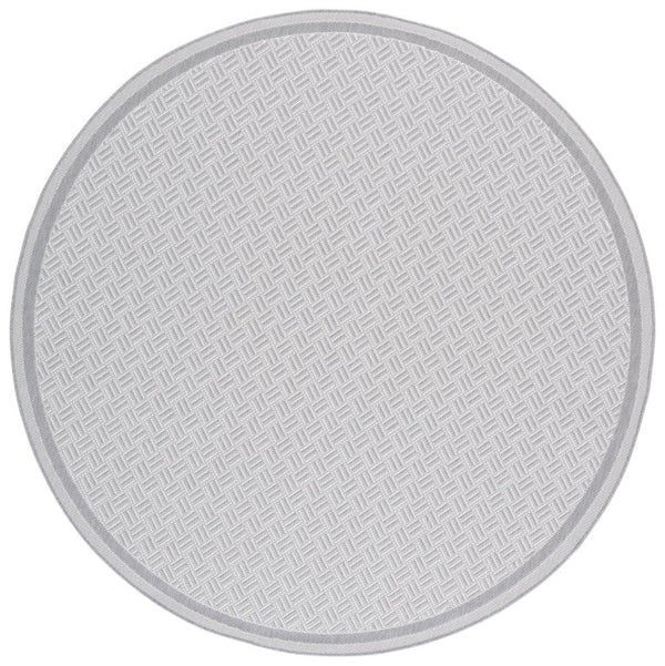 Safavieh Terrace Geometric Runner Rug Power Loomed Polypropylene for Hallways and Entryways Gray 6'-7" x 6'-7" Round TER800F-7R
