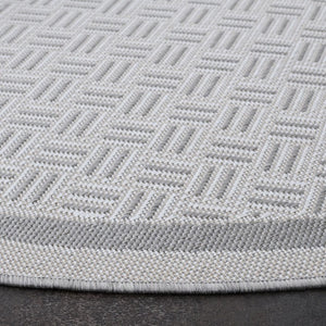 Safavieh Terrace Geometric Runner Rug Power Loomed Polypropylene for Hallways and Entryways Gray 6'-7" x 6'-7" Round TER800F-7R