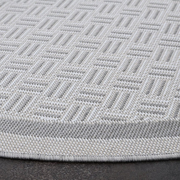 Safavieh Terrace Geometric Runner Rug Power Loomed Polypropylene for Hallways and Entryways Gray 6'-7" x 6'-7" Round TER800F-7R