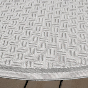 Safavieh Terrace Geometric Runner Rug Power Loomed Polypropylene for Hallways and Entryways Gray 6'-7" x 6'-7" Round TER800F-7R