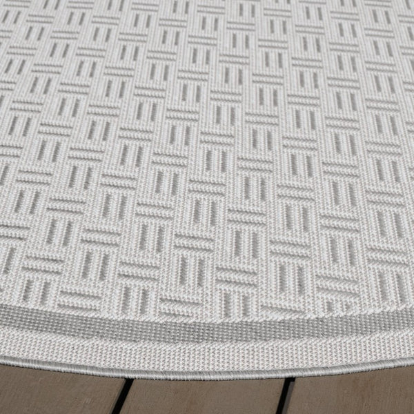 Safavieh Terrace Geometric Runner Rug Power Loomed Polypropylene for Hallways and Entryways Gray 6'-7" x 6'-7" Round TER800F-7R