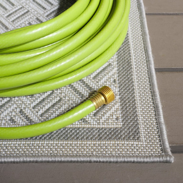 Safavieh Terrace Geometric Runner Rug Power Loomed Polypropylene for Hallways and Entryways Gray 6'-7" x 6'-7" Square TER800F-7SQ