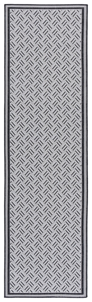 Safavieh Terrace Black & White Geometric Rug — Durable Low-Profile Indoor/Outdoor Accent With Clean Border 5'-3" x 7'-6" TER800Z-5