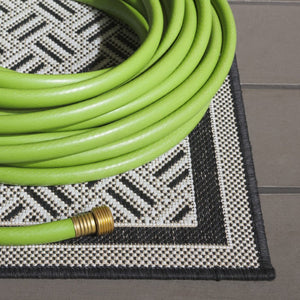 Safavieh Terrace Geometric Runner Rug Power Loomed Polypropylene for Hallways and Entryways Black 2'-3" x 8'-0" TER800Z-28
