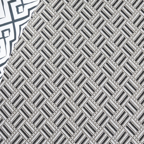 Safavieh Terrace Geometric Runner Rug Power Loomed Polypropylene for Hallways and Entryways Black 2'-3" x 8'-0" TER800Z-28