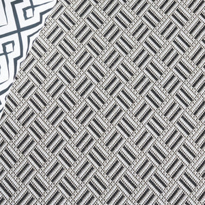 Safavieh Terrace Geometric Runner Rug Power Loomed Polypropylene for Hallways and Entryways Black 2'-3" x 8'-0" TER800Z-28
