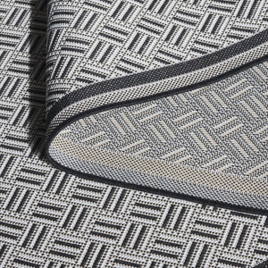 Safavieh Terrace Black & White Geometric Rug — Durable Low-Profile Indoor/Outdoor Accent With Clean Border 5'-3" x 7'-6" TER800Z-5