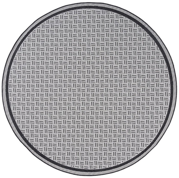 Safavieh Terrace Geometric Runner Rug Power Loomed Polypropylene for Hallways and Entryways Black 6'-7" x 6'-7" Round TER800Z-7R