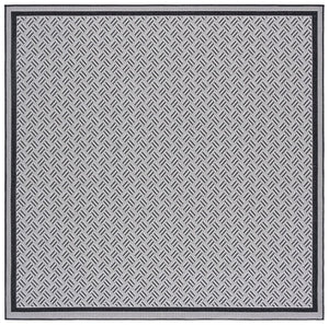 Safavieh Terrace Geometric Runner Rug Power Loomed Polypropylene for Hallways and Entryways Black 6'-7" x 6'-7" Square TER800Z-7SQ