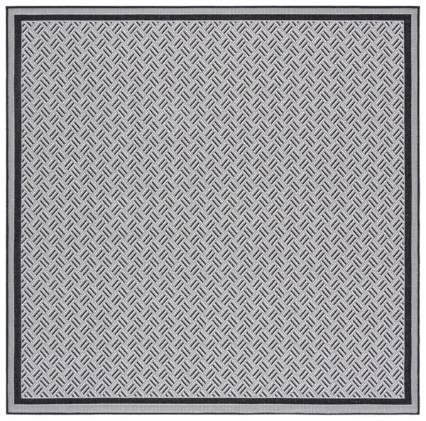 Safavieh Terrace Geometric Runner Rug Power Loomed Polypropylene for Hallways and Entryways Black 6'-7" x 6'-7" Square TER800Z-7SQ